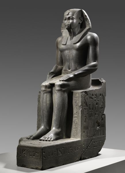 Colossal Statue of a Pharaoh Egyptian, Middle Kingdom, Dynasty 12, reign of Amenemhat II ca. 1919–1885 B. C. Granodiorite From Egypt, Tanis Ägyptisches Museum und Papyrussammlung, Staatliche Museen, Berlin