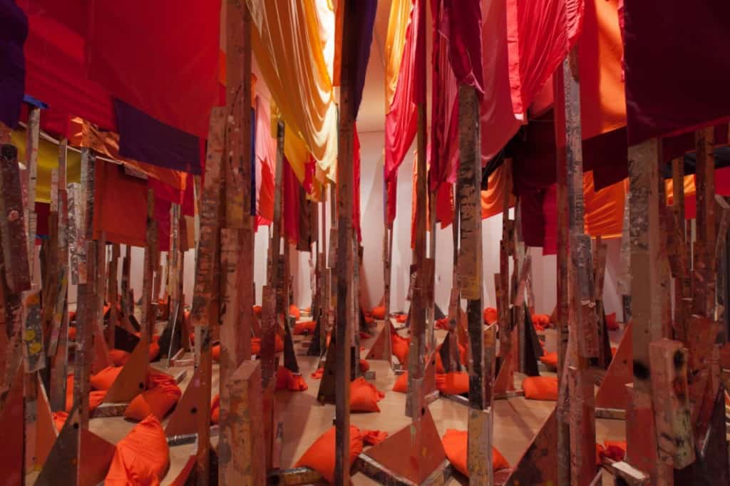 Installation view of Phyllida Barlow at the Nasher Sculpture Center, Dallas