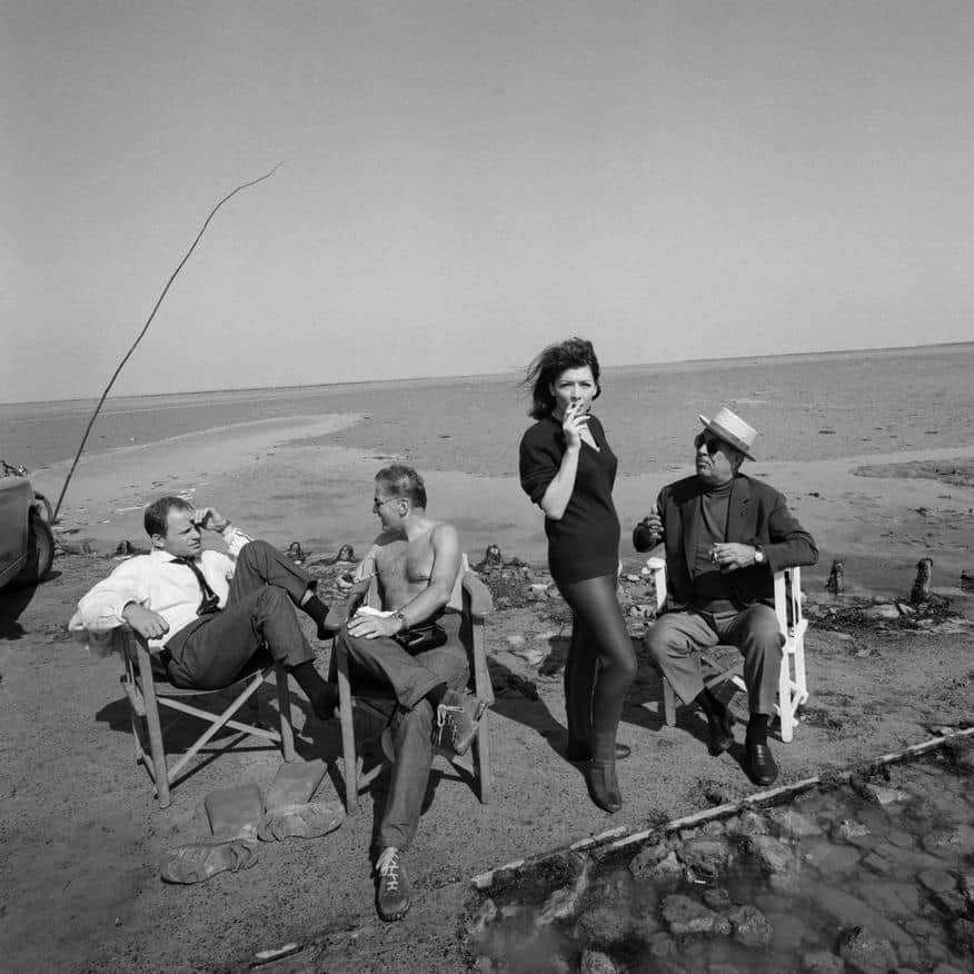 Juliette Gréco with Jean Marc Bory, François Chalais and Henri Decoin by Jean Claude Pierdet, 1961
