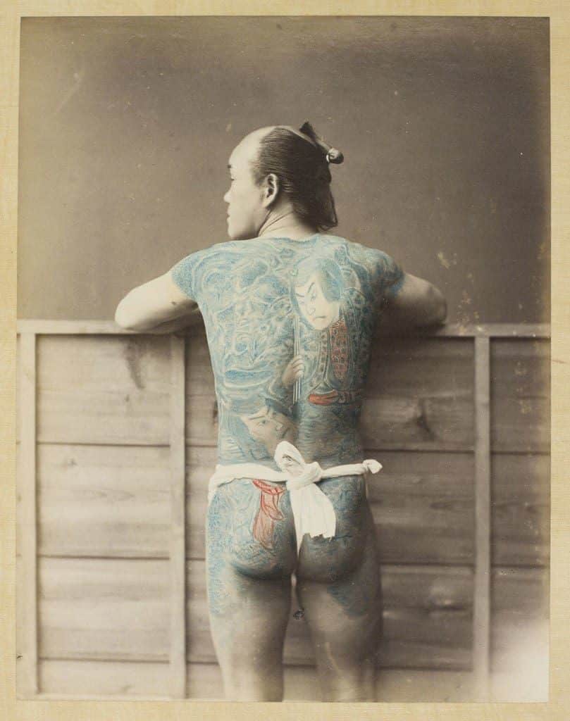Palefrenier tatoué vu de dos, 1870-1880